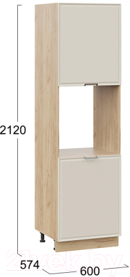 Шкаф-пенал кухонный ТриЯ Белладжио 1П6 (дуб крафт золотой/софт панакота)