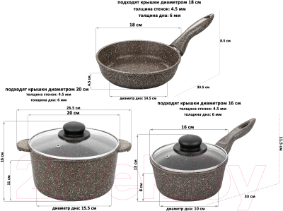 Набор кухонной посуды Elan Gallery Гармония вкуса 120314+5