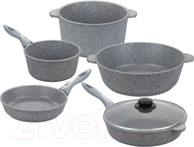 Набор кухонной посуды Elan Gallery Гармония вкуса 120547+5 (серый агат)