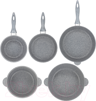 Набор кухонной посуды Elan Gallery Гармония вкуса 120547+5 (серый агат)
