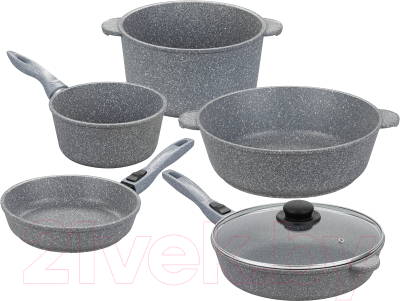 Набор кухонной посуды Elan Gallery Гармония вкуса 120560+5 (серый мрамор)