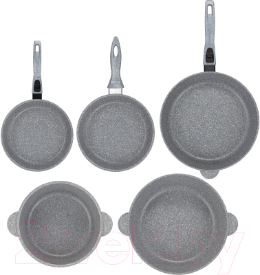 Набор кухонной посуды Elan Gallery Гармония вкуса 120560+5 (серый мрамор)