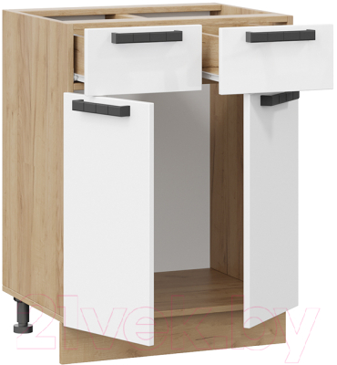 Шкаф-стол кухонный ТриЯ Детройт 1Н6Я1 исп.2 (дуб крафт золотой/белый глянец)
