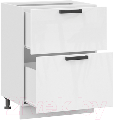 Шкаф-стол кухонный ТриЯ Детройт 1Н6Я2 исп.2 (белый/белый глянец)
