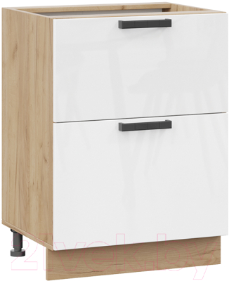 Шкаф-стол кухонный ТриЯ Детройт 1Н6Я2 исп.2 (дуб крафт золотой/белый глянец) - фото