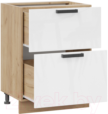 Шкаф-стол кухонный ТриЯ Детройт 1Н6Я2 исп.2 (дуб крафт золотой/белый глянец)