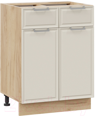 Шкаф-стол кухонный ТриЯ Белладжио 1Н6Я1 (дуб крафт золотой/софт панакота) - фото