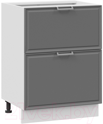 Шкаф-стол кухонный ТриЯ Белладжио 1Н6Я2 (белый/софт графит) - фото