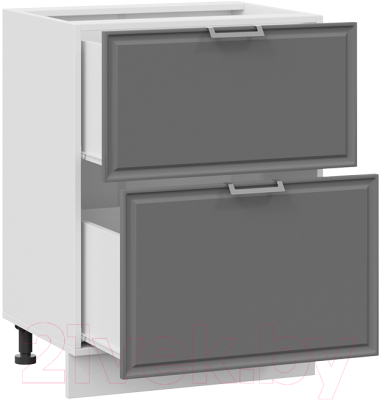 Шкаф-стол кухонный ТриЯ Белладжио 1Н6Я2 (белый/софт графит)