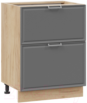 Шкаф-стол кухонный ТриЯ Белладжио 1Н6Я2 (дуб крафт золотой/софт графит) - фото