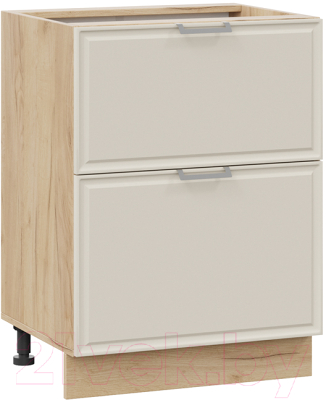 Шкаф-стол кухонный ТриЯ Белладжио 1Н6Я2 (дуб крафт золотой/софт панакота) - фото