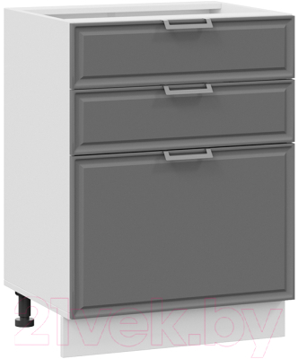 Шкаф-стол кухонный ТриЯ Белладжио 1Н6Я3 (белый/софт графит) - фото