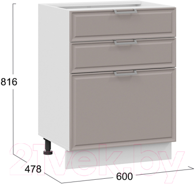 Шкаф-стол кухонный ТриЯ Белладжио 1Н6Я3 (белый/софт капучино)