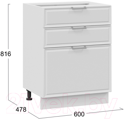 Шкаф-стол кухонный ТриЯ Белладжио 1Н6Я3 (белый/фон белый)
