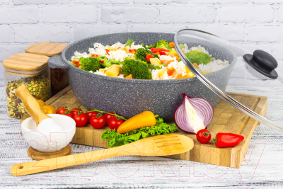 Набор кухонной посуды Elan Gallery 120545+5 (серый мрамор)