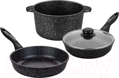 Набор кухонной посуды Elan Gallery 120204+3 (черный мрамор)