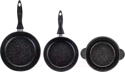 Набор кухонной посуды Elan Gallery 120204+3 (черный мрамор)