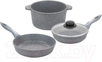 Набор кухонной посуды Elan Gallery 120558+3 (серый мрамор)