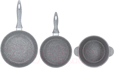 Набор кухонной посуды Elan Gallery 120558+3 (серый мрамор)