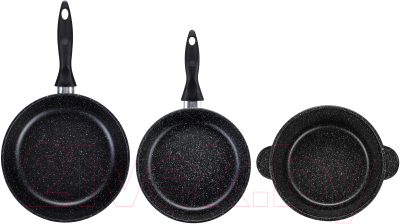 Набор кухонной посуды Elan Gallery 120205+3 (черный мрамор)
