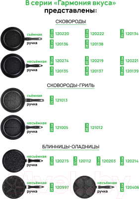 Набор кухонной посуды Elan Gallery 120205+3 (черный мрамор)