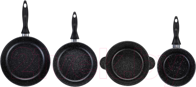 Набор кухонной посуды Elan Gallery 120137+4 (черный мрамор)