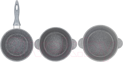 Набор кастрюль Elan Gallery Гармония вкуса 120564+3 (серый мрамор)