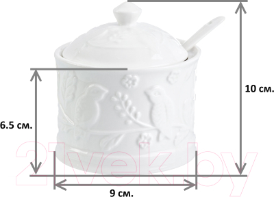 Заварочный чайник Elan Gallery Птички на ветке с сахарницей / 540201+2