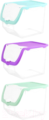 Набор контейнеров El Casa 640137-3 (бирюзовый/фиолетовый/фисташковый) - фото