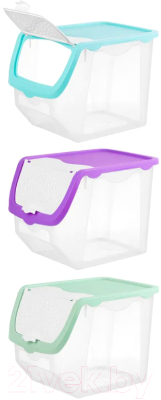Набор контейнеров El Casa 640137-3 (бирюзовый/фиолетовый/фисташковый)