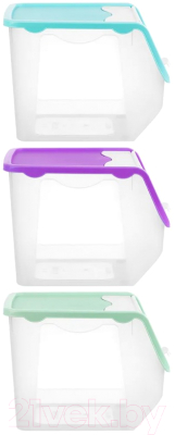 Набор контейнеров El Casa 640137-3 (бирюзовый/фиолетовый/фисташковый)