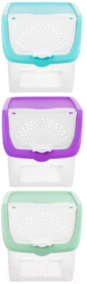 Набор контейнеров El Casa 640137-3 (бирюзовый/фиолетовый/фисташковый)