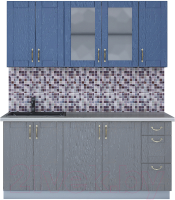 Готовая кухня Интерлиния Мила Крафт 1.7А - фото