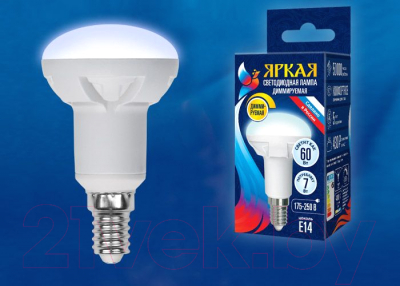 Лампа Uniel LED-R50 7W/4000K/E14/FR/DIM PLP01WH