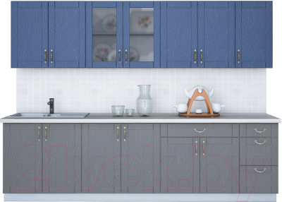 Готовая кухня Интерлиния Мила Крафт 2.8Б - фото