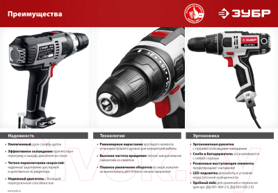 Дрель-шуруповерт Зубр ДШ-М1-400