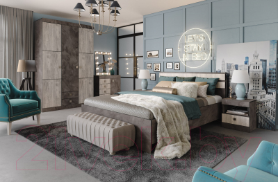 Комплект мебели для спальни Мебель-КМК Лондон 0914