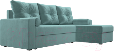 Диван угловой Лига Диванов Верона лайт правый (велюр бирюзовый)