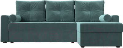 Диван угловой Лига Диванов Верона лайт правый (велюр бирюзовый)