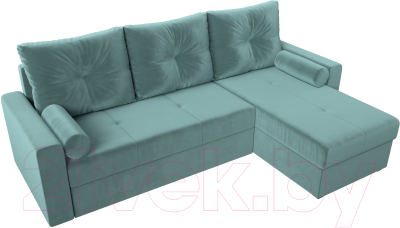 Диван угловой Лига Диванов Верона лайт правый (велюр бирюзовый)
