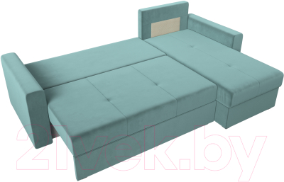 Диван угловой Лига Диванов Верона лайт правый (велюр бирюзовый)