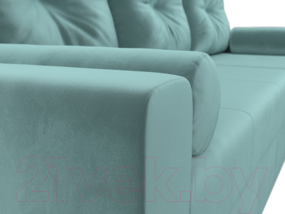 Диван угловой Лига Диванов Верона лайт правый (велюр бирюзовый)