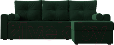 Диван угловой Лига Диванов Верона лайт правый (велюр зеленый)