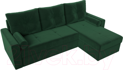 Диван угловой Лига Диванов Верона лайт правый (велюр зеленый)