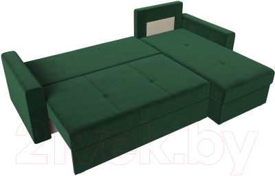 Диван угловой Лига Диванов Верона лайт правый (велюр зеленый)