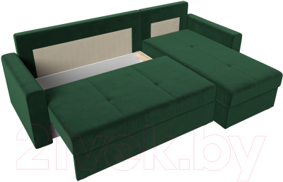 Диван угловой Лига Диванов Верона лайт правый (велюр зеленый)
