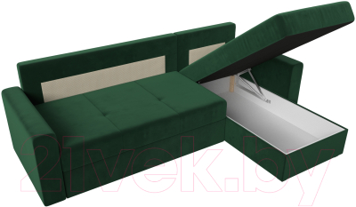 Диван угловой Лига Диванов Верона лайт правый (велюр зеленый)