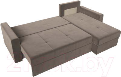Диван угловой Лига Диванов Верона лайт правый (велюр коричневый)