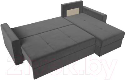 Диван угловой Лига Диванов Верона лайт правый (велюр серый)