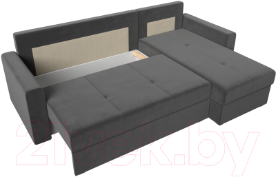 Диван угловой Лига Диванов Верона лайт правый (велюр серый)